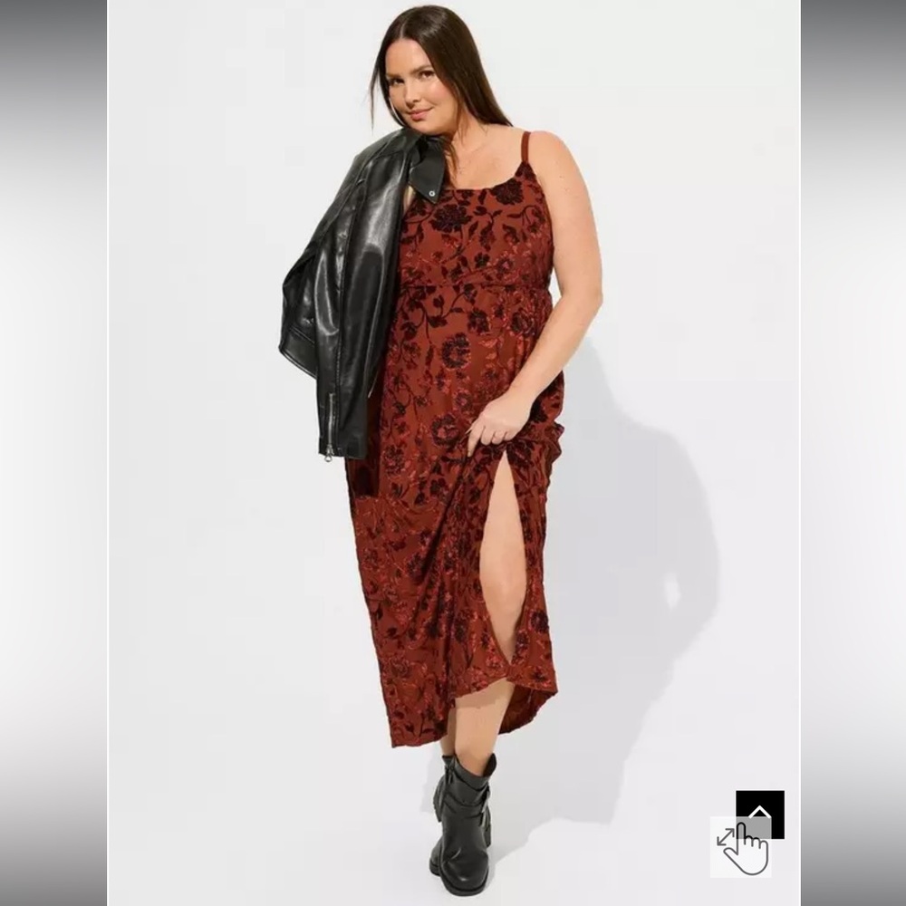 Torrid Burnout High Slit Maxi Dress